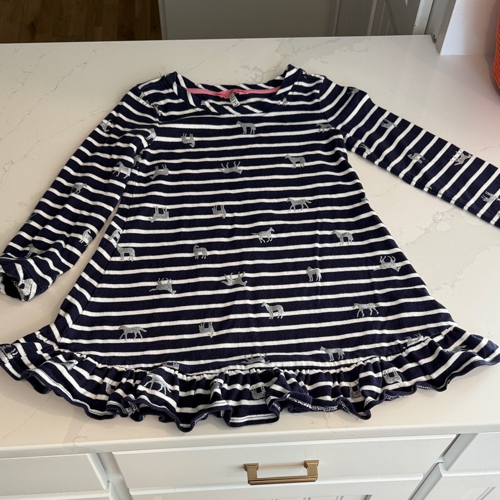 Joules Navy and White Striped Kids Dress